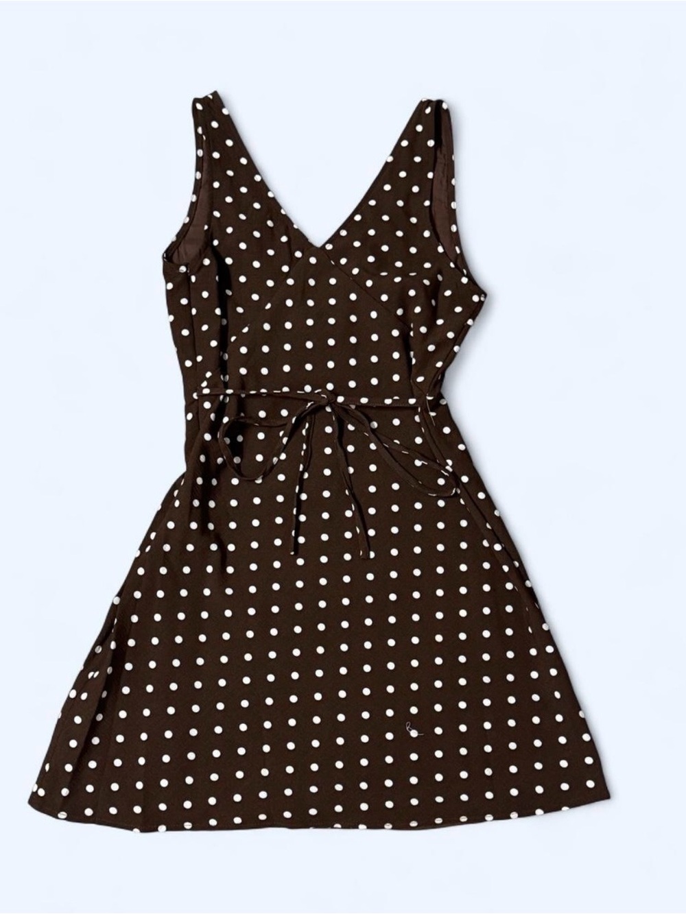 Princess Polly Brown Polka Dot Wrap-Front Mini Dress - Picture 2 of 5
